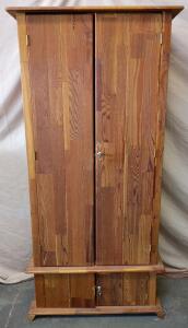 Rustic Wooden Gun Cabinet With a Lower Drawer Both With A Lock & Key 75"x36"x13" Like New