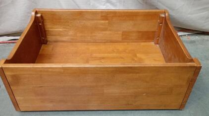 Vintage Wooden Box With Wheels 31"x21"x12"