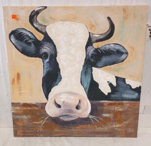 A Canvas Art Print Titled "Farm Life-Gunther" By Artist Jade Reynolds. 24"x24"