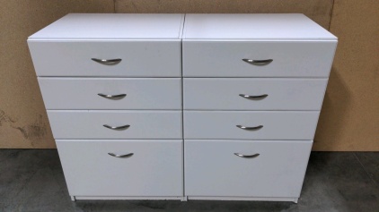 Pair of 4 Drawer White Chests