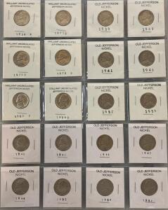(6) Brilliant Uncirculated Jefferson Nickels W/ (14) Old Jefferson Nickels