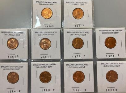 Brilliant Uncirculated Old Lincoln Cents 1956-2008-D
