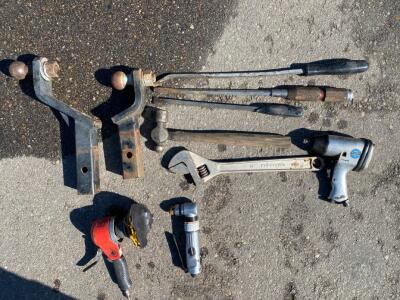 Pneumatic Tools, (2) Trailer Hitches, Wrench, Mallet And More