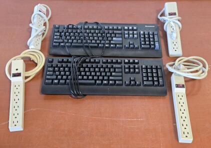 (2) Lenovo Wired Keyboards & (4) Power Strips
