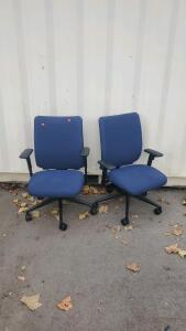 (4) Blue Office Chairs 20"x19"x 37"