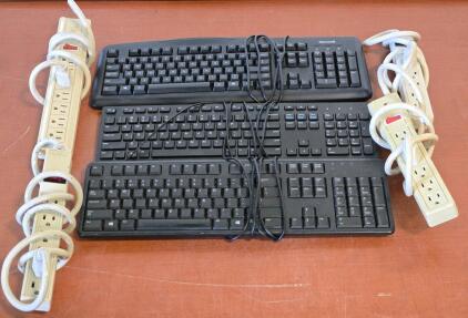 (3) Wired Keyboards & (4) Power Strips