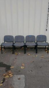 (4) Gray Office Chairs 21.5"x19"x31"