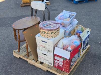 Whole Pallet of Assorted Arts & Crafts Items & Plastic Storage Bins