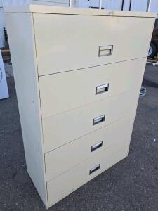 Large 5-Drawer Locking File Cabinet w/ Key - 61"H x 42"W x 18&frac12;"D