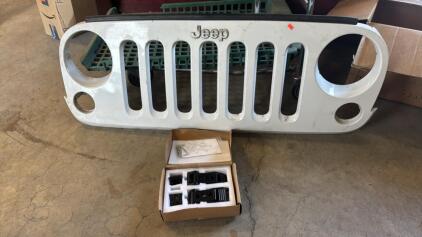White Jeep Wrangler Factory Grill , Wrangler Aftermarket Hood Latches