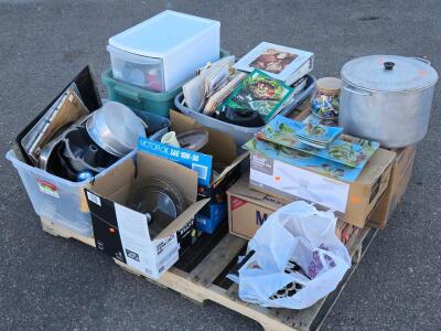 Whole Pallet of Assorted Kitchenware & Boxes of Cookbooks