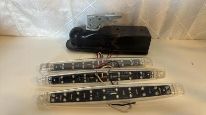 (3) Trailer Tail Lights (1) 2&rdquo; Trailer Tounge
