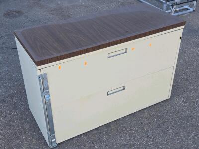 Large 2-Drawer Locking File Cabinet - 27&frac14;"H x 42"W x 18"D