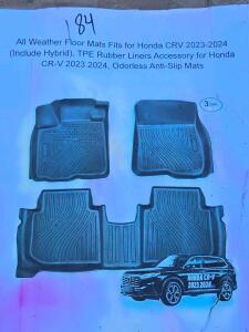 3-Piece Set Of All Weather Floor Mats For Honda CR-V 2023-2024