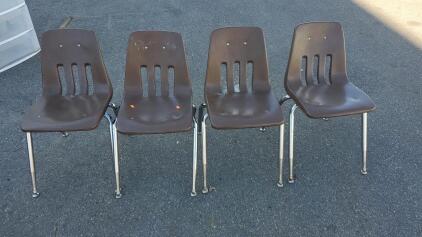 (4) Brown School Chairs