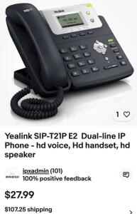 (2) Yealink SIP-T21P-E2 Entry Level IP Phone (12) Mitel 8528 Business Telephone&mdash; No Power Cord &mdash;