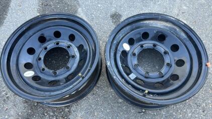 (2) 16&rdquo; 8x6.5 Black Steel Wheels
