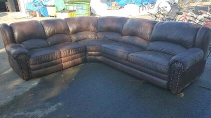 3 Piece Sectional Couch With Hideway 111"x94"x37.5"x40"