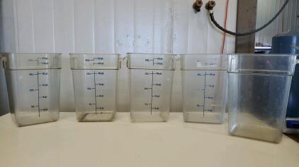 (5) Cambro CamSquare 22-Quart Food Storage Container