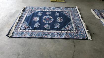 (2)Navy Blue Area Rugs 5'3"x7'