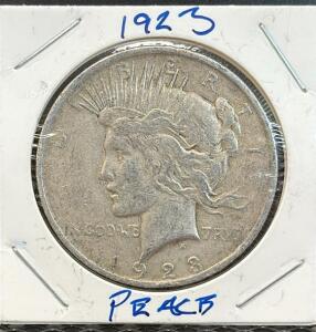 1923 United States Peace Dollar Coin, Silver Composition