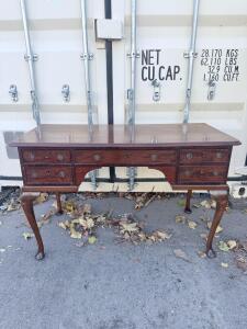 (1) Brown Wooden 4-Drawer Desk - 29&rdquo;Hx48&rdquo;Wx22&rdquo;D