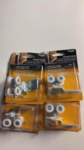 (4) Pocket Door 4 Wheel Roller Assemblies