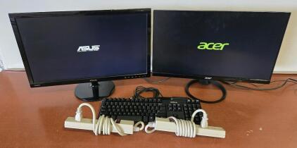 Acer R240HY & Asus VS248 HDMI Monitors , Dell Wired Keyboard & (2) Power Strips