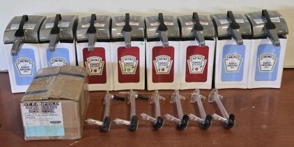 (4) Heinz Double Condiment Dispensers & Box of 4"x6" Thermal Labels