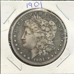 1901 United States Morgan Dollar, 90% Silver, Liberty Head