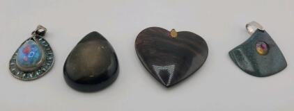 (3) Jewelry Pendents (1) Stone