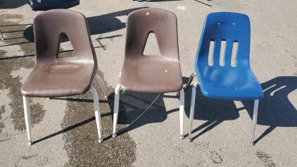 (3) Plastics School Chairs
