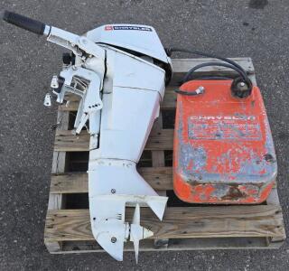 Vintage Chrysler Outboard Boat Motor & Chrysler Tote Tank