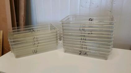 (16) Large Plastic Food Storage Container