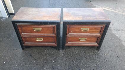 (2) Dark Brown Night Stands 26"x16"x24"