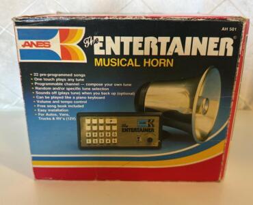 Vintage. Anes "The Entertainer" Model 501 Musical Car Horn, an electronic musical horn designed for vehicles. 22 Pre Programmed Songs