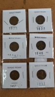 (6) Wheat Pennies