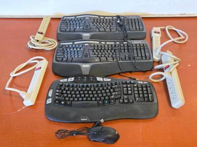 (1) Logitech Wireless Keyboard , (2) Wired Keyboards , (1) Wired Mouse & (4) Power Strips
