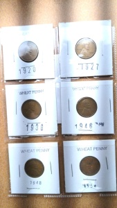 (6) Wheat Pennies