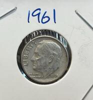 1954, 1961, 1963, 1964 U.S. Roosevelt Dimes, 90% Silver Collectible Coins - 5