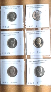 (6) Brilliant Uncirculated Jefferson Nickels