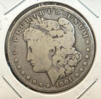 1901 Morgan Silver Dollar, USA, 90% Silver, George T. Morgan Design - 3