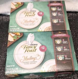 (2) 12-Can Purina Fancy Feast Medleys Florentine Collection Wet Cat Food Variety Packs.