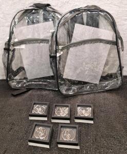 (2) Clear Backpacks & (5) Pendant Earring Sets