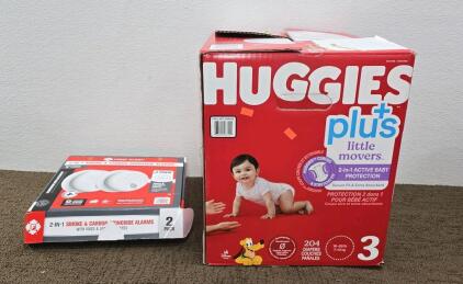 New In Box 2 in 1 Smoke & Carbon Monoxide Alarms, (1) Complete Box Of Baby Diapers. All In Perfect conditions (Read Description)