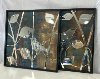 (2) 30&rdquo;x30&rdquo;x1.5&rdquo; Mirror Wall Art