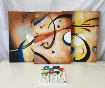 (3) 19.5&rdquo;x27.5&rdquo; Canvas Wall Art (1) 11&rdquo;x14&rdquo; Canvas Wall Art