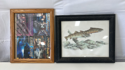 (3) 16&rdquo;x24&rdquo; Coastal Cowgirl Canvas Wall Art (1) 17&rdquo;x14&rdquo; Fish Wall Art (1) 13&rdquo;x16&rdquo; Frame W/ Star Wars Puzzles