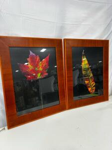 (2) 24&rdquo;x30&rdquo; Leaf Picture Wall Art