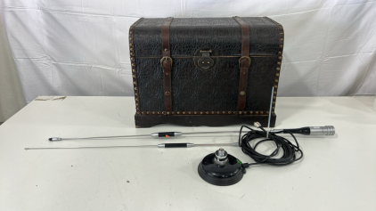 (1) Diamond SG7900 Dual-Band Mobile Antenna W/ Nagoya RB-50 Magnetic Mount (1) Brown Chest/ Trunk